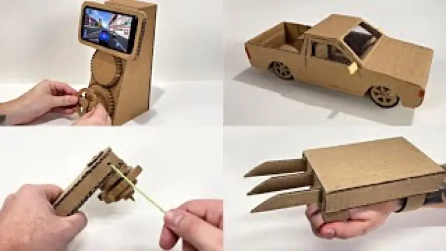 آموزش ساخت 4 کاردستی خلاقانه با استفاده از مقوای دور ریختنی