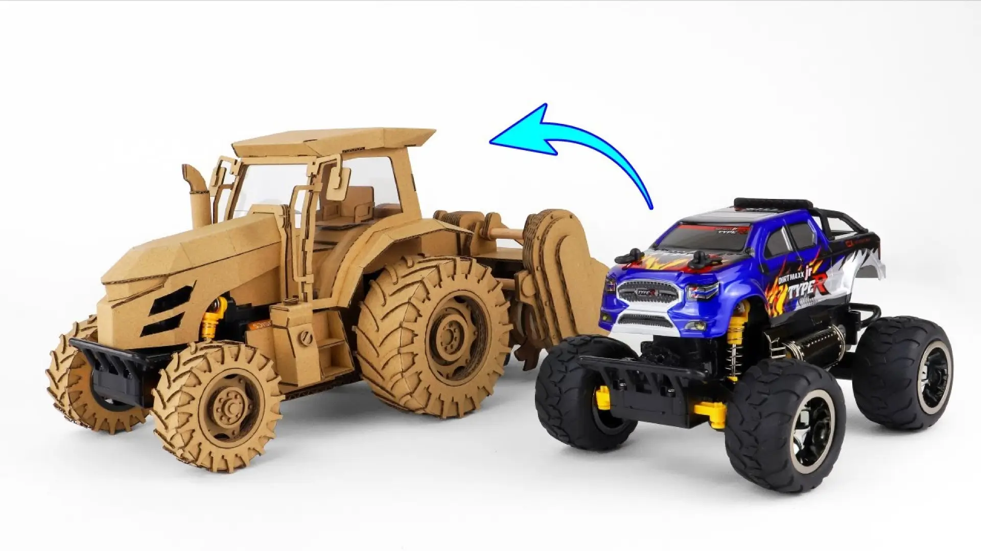 راهنمای تصویری و مرحله به مرحله ساخت تراکتور اسباب بازی با استفاده از مقوا و موتور RC