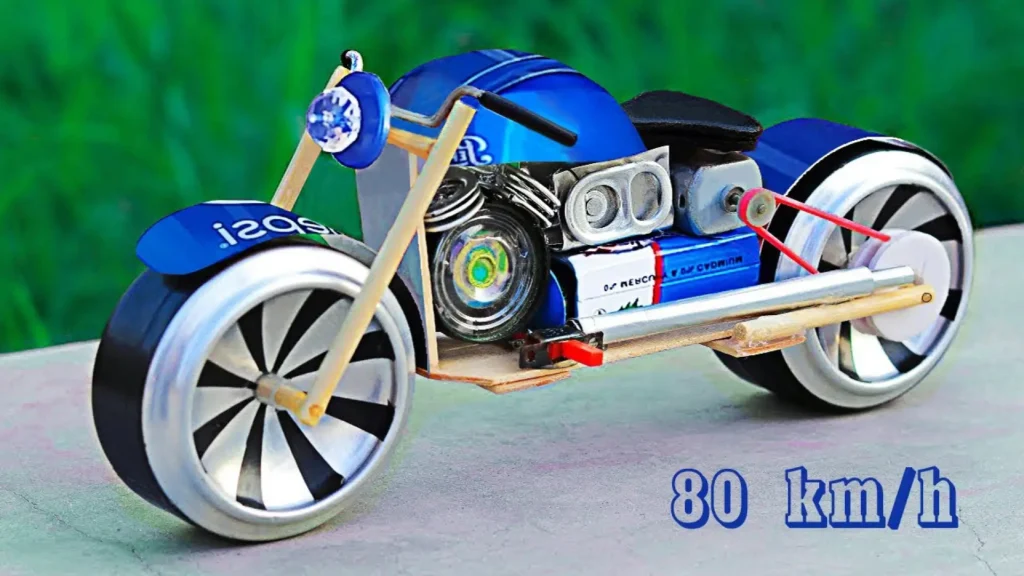 آموزش ساخت کاردستی با قوطی نوشابه فلزی ، موتور سیکلت مینیاتوری زیبا