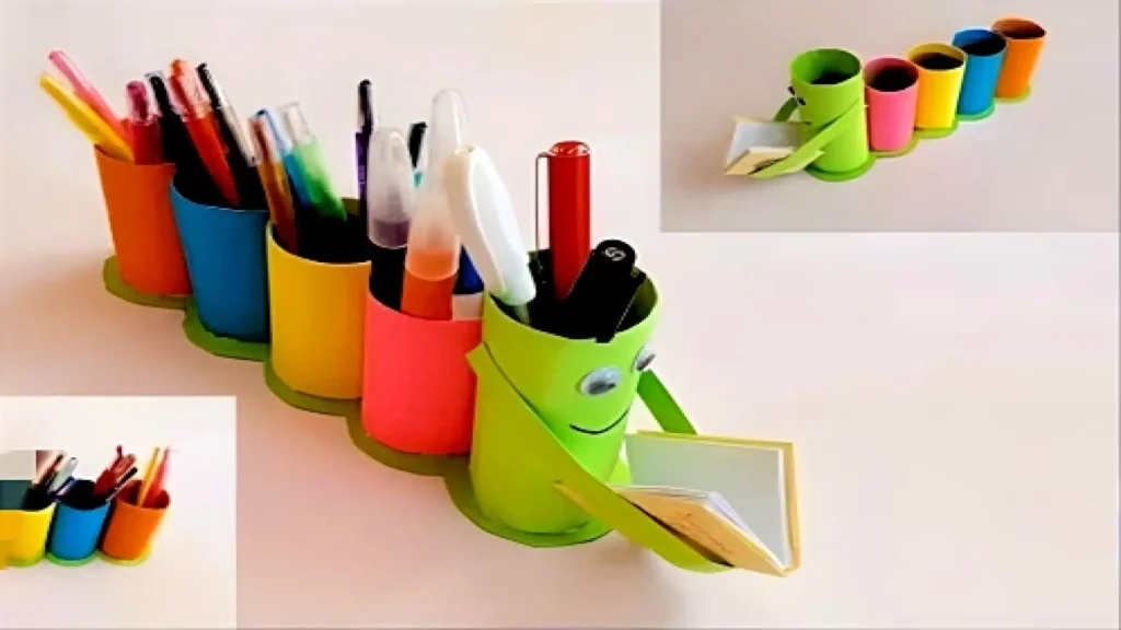 ایده جدید و کاربردی ساخت جامدادی با استفاده از رول مقوایی دستمال کاغذی