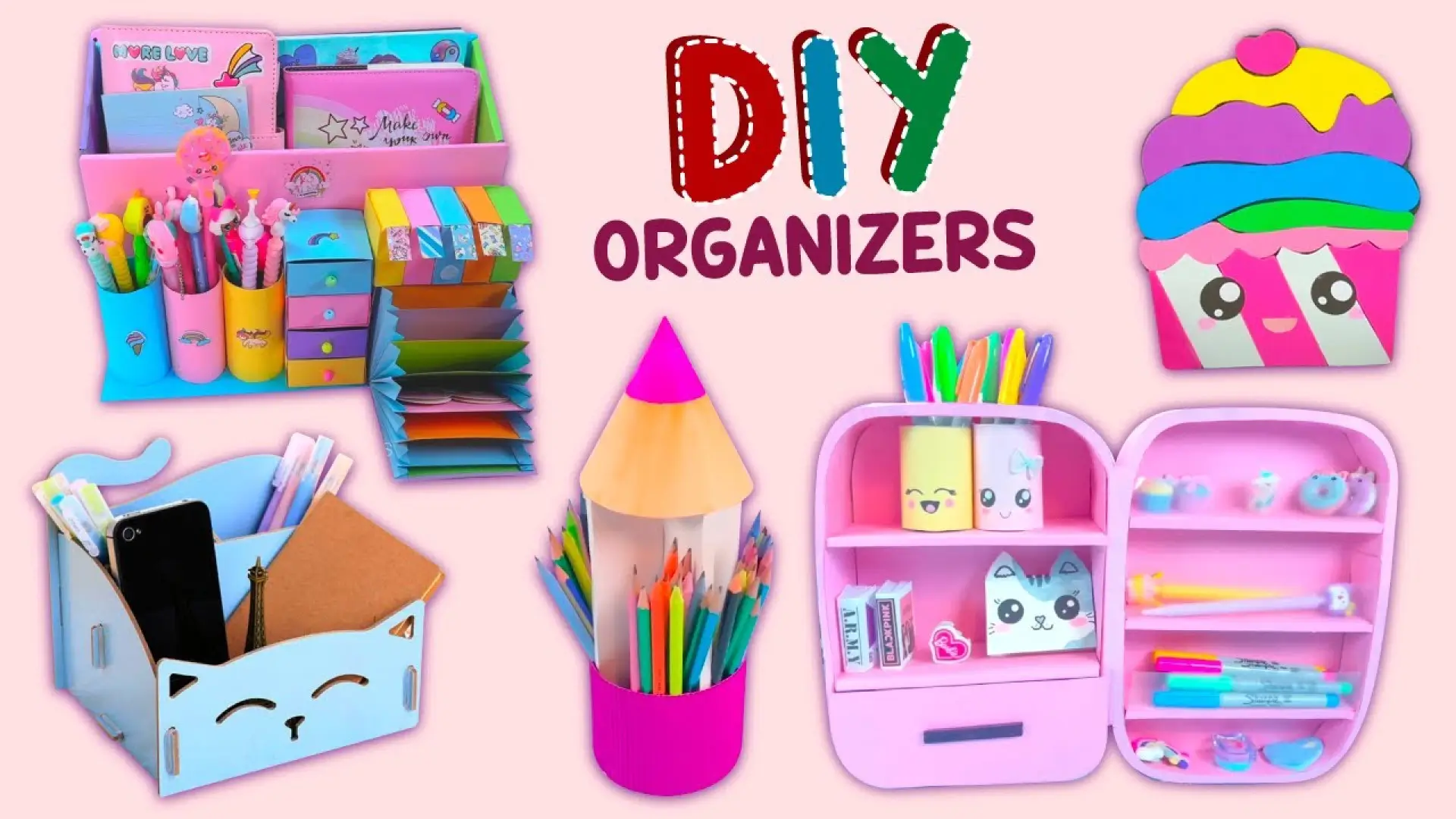 ساخت کاردستی باکس نظم دهنده کیوت و فانتزی مناسب دختر کوچولوهای مدرسه‌ای با استفاده از کاغذ رنگی و مقوای دور ریختنی