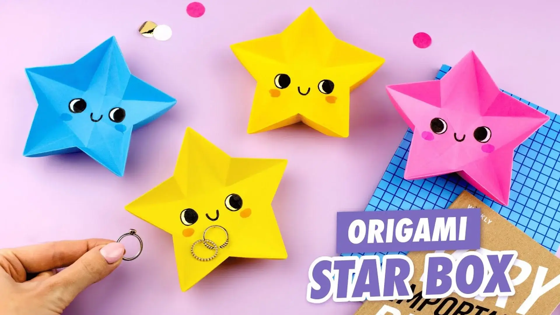 آموزش ساخت اوریگامی باکس ستاره کاغذی پنج سر زیبا و کیوت