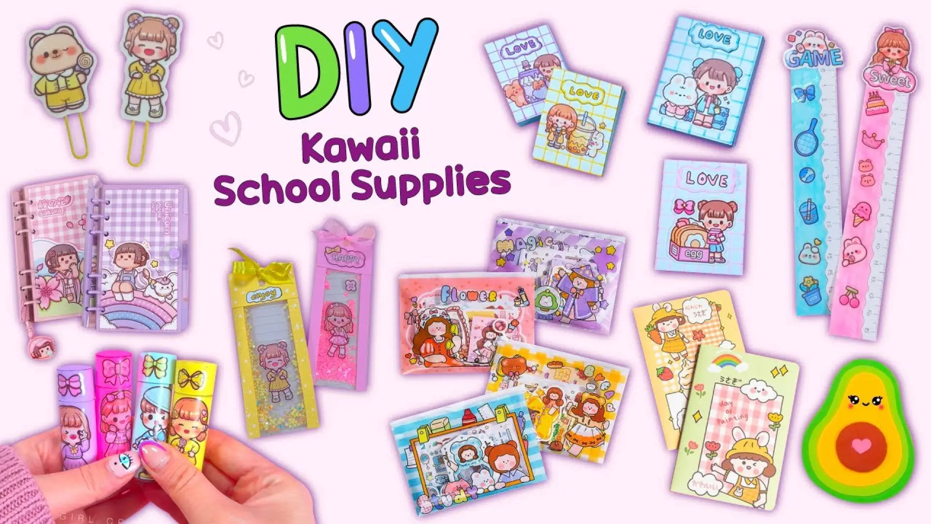 عکس آموزش ساخت کاردستی لوازم تحریر کیوت دخترانه تم کاوایی با استفاده کاغذ در خانه