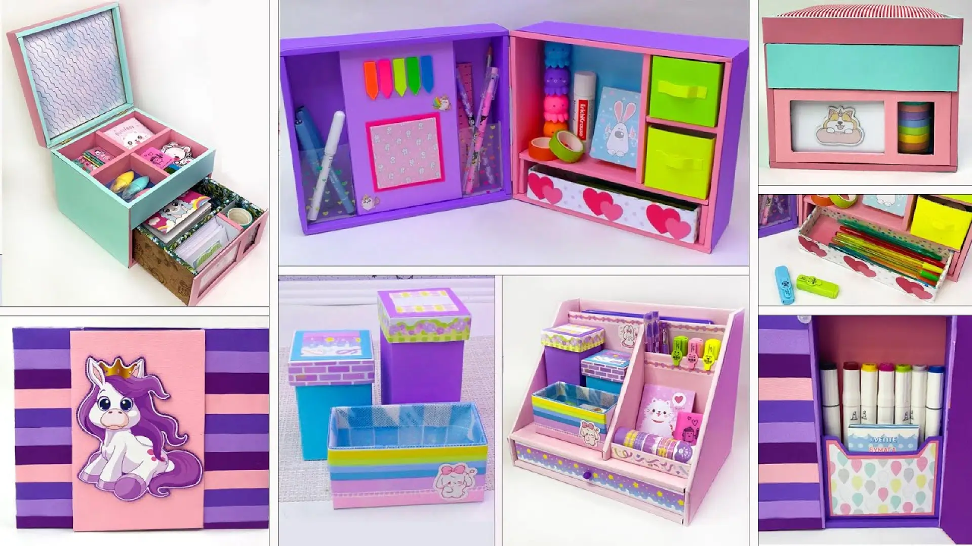 آموزش ساخت کاردستی نظم دهنده رومیزی دخترانه کیوت و فانتزی مناسب نظم دادن به لوازم تحریر و میز تحریر دخترانه که فقط با استفاده مقوای دور ریختنی و کاغذ رنگی در خانه ساخته می‌شود.