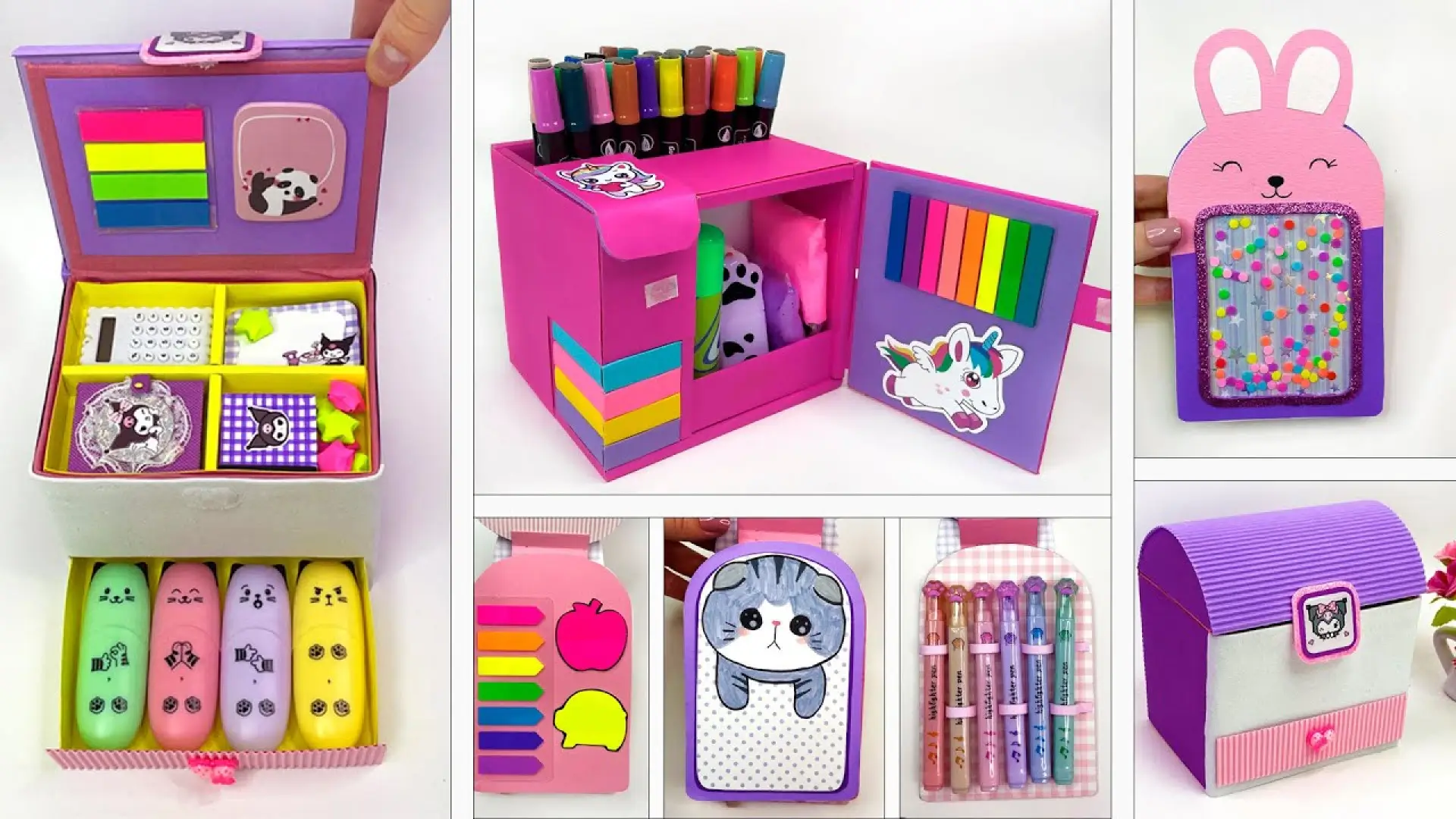 ساخت کاردستی نظم دهنده لوازم تحریر مناسب مدرسه دخترانه با استفاده از مقوا و کاغذ رنگی در خانه با کمترین هزینه...