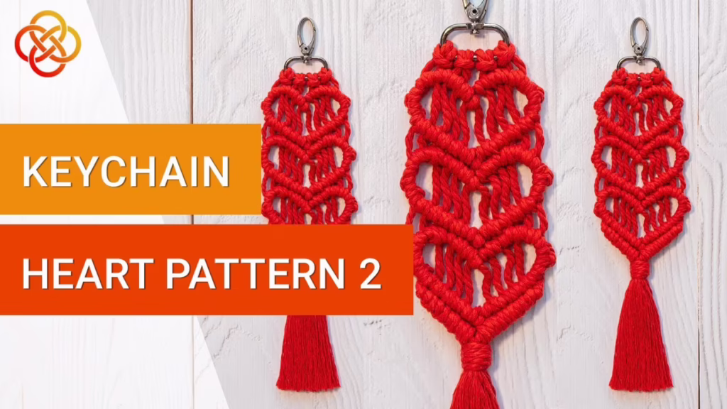 آموزش ساخت جاکلیدی قلبی با نخ مکرومه بافی در خانه! بافت جاکلیدی کیوت و عشقولانه برای هدیه روز ولنتاین