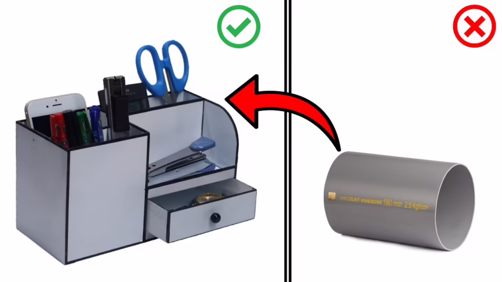 ایده جدید و خلاقانه ساخت کاردستی جعبه لوازم تحریر بسیار مقاوم و کاربردی با پی وی سی