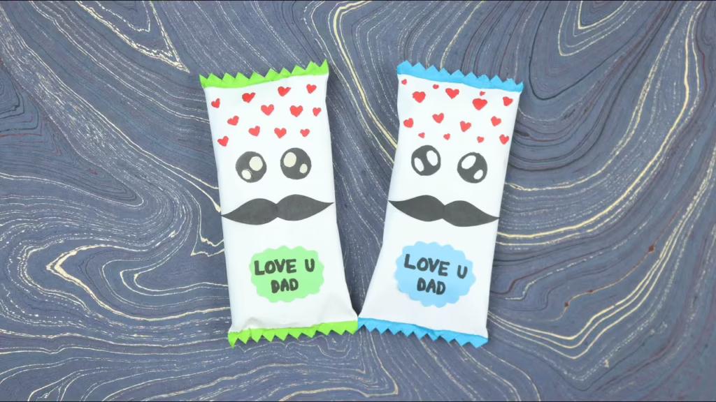 ایده خلاقانه ساخت کاردستی شکلات تبریک روز پدر با کاغذ در خانه