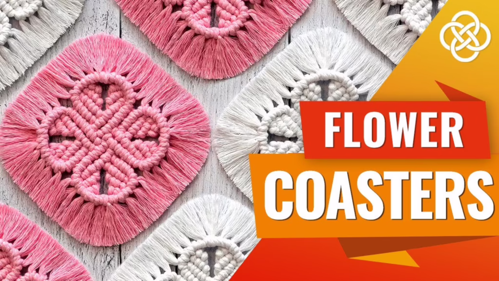 ایده جدید و خلاقانه ساخت کاردستی زیر لیوانی با نخ مکرومه و روش گره بافی