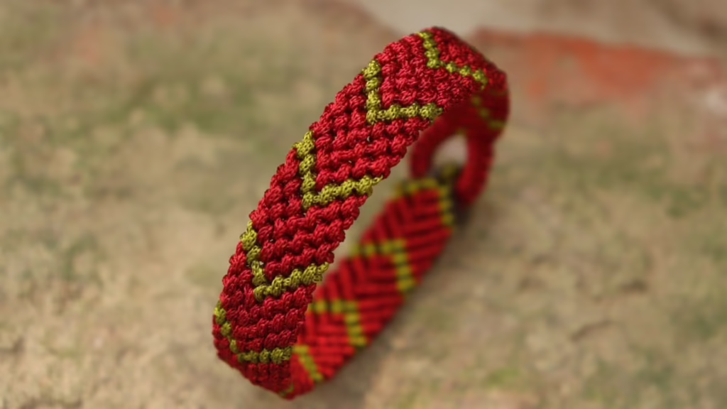 آموزش رایگان بافت دستبند زیبا مکرومه در خانه