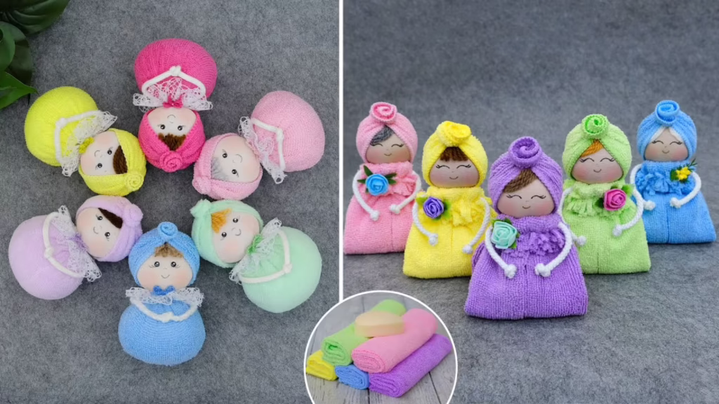 ایده جدید و خلاقانه برای ساخت عروسک با حوله و صابون در خانه