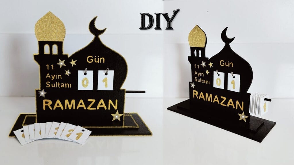 ایده جدید و خلاقانه برای ساخت کاردستی روز شمار ماه رمضان با مقوا در خانه