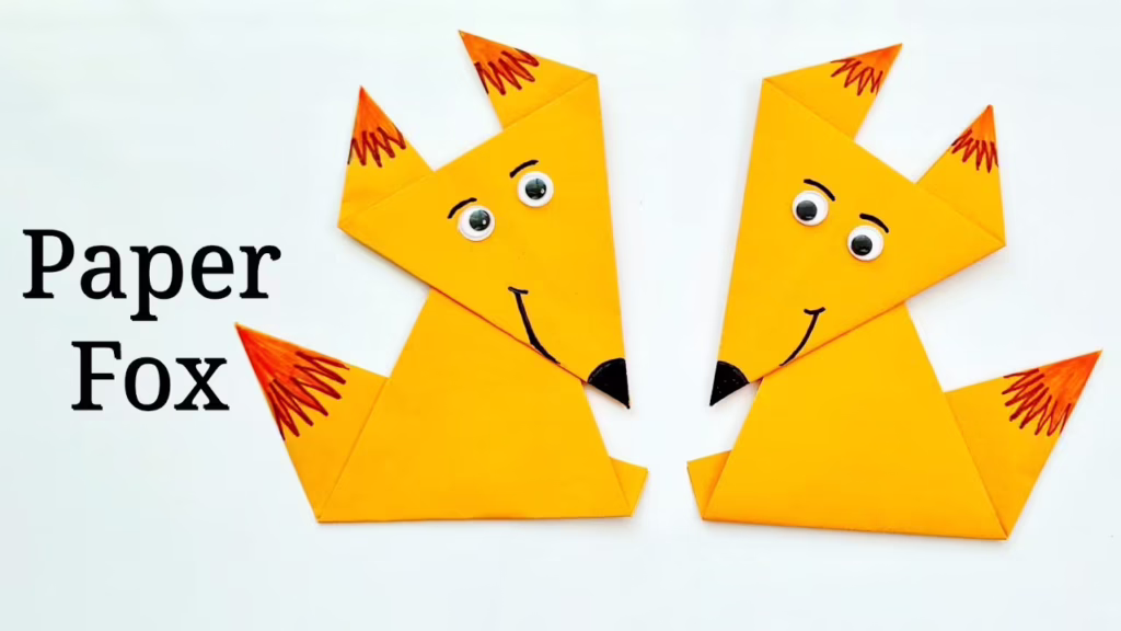 آموزش ساخت کاردستی ساده روباه با کاغذ رنگی