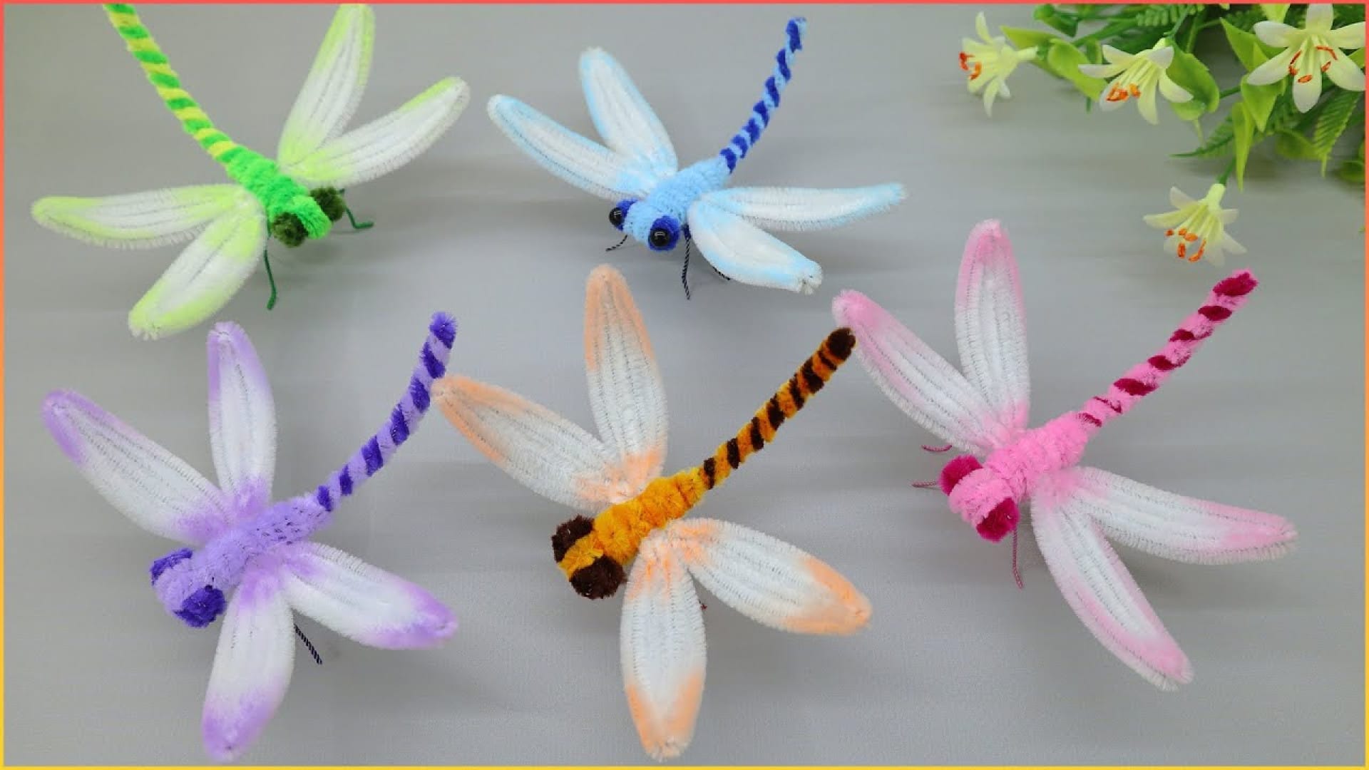 ایده خلاقانه و شگفت انگیز برای ساخت کاردستی سنجاقک کیوت با Pipe Cleaner