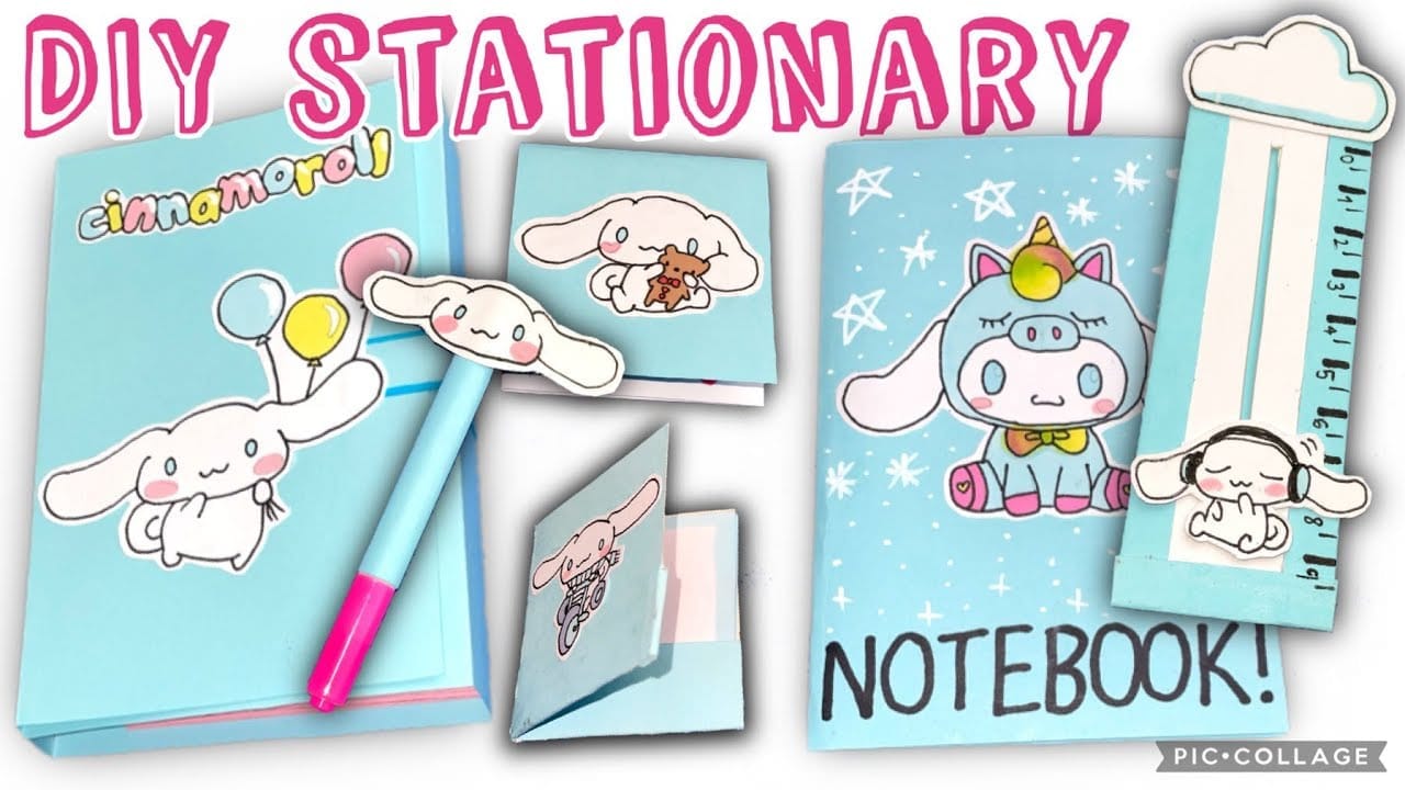 آموزش یک ایده خلاقانه برای ساخت کاردستی لوازم تحریر سینامورول با مقوا و کاغذ رنگی