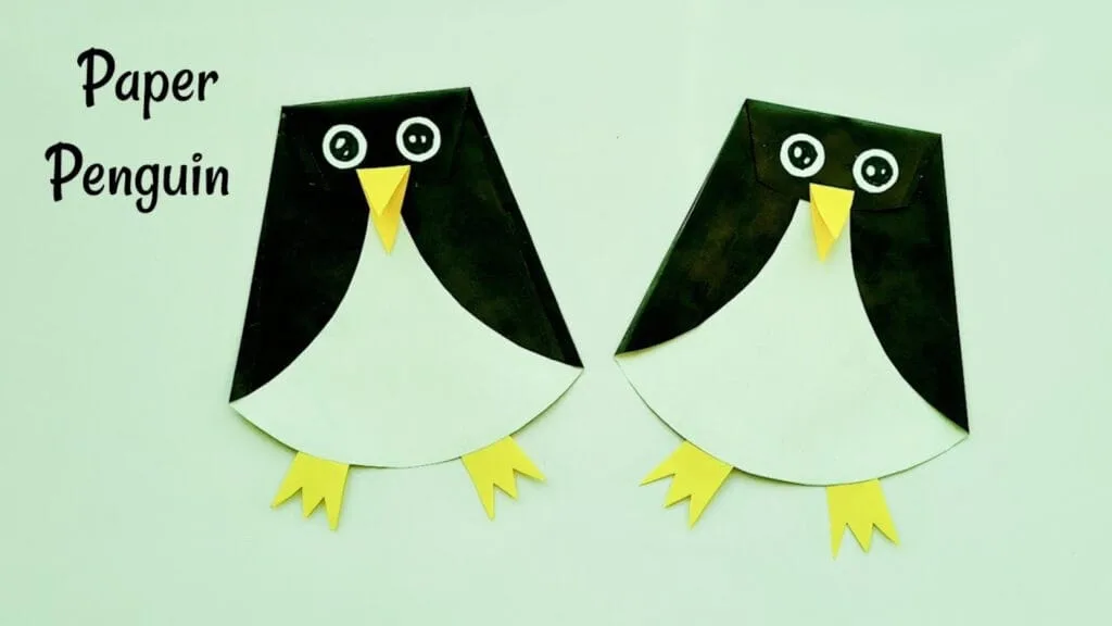 آموزش ساخت کاردستی پنگوئن کاغذی ساده و آسان با کاغذ رنگی