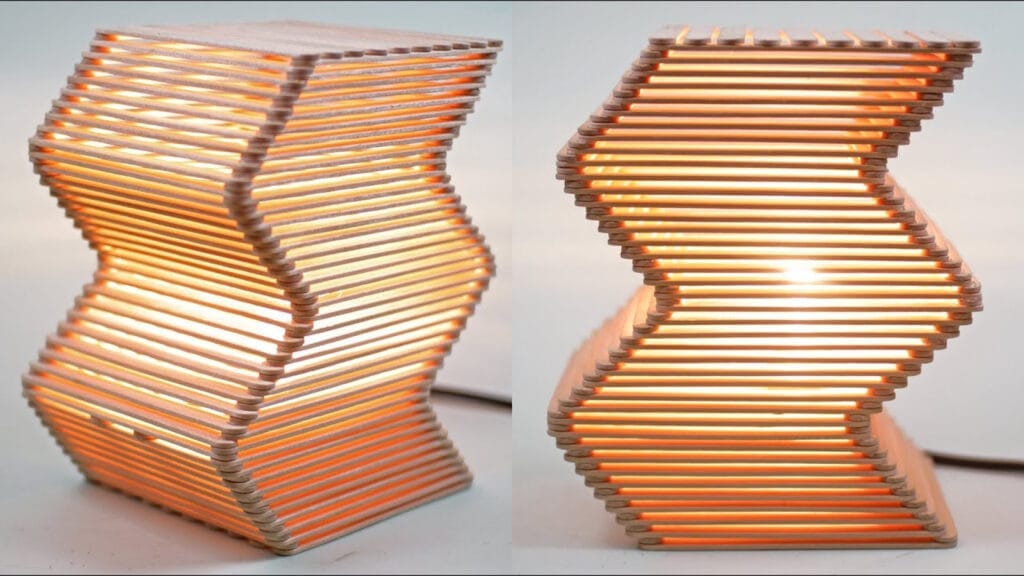 آموزش ساخت کاردستی چراغ رومیزی زیبا با چوب بستنی ساده در منزل