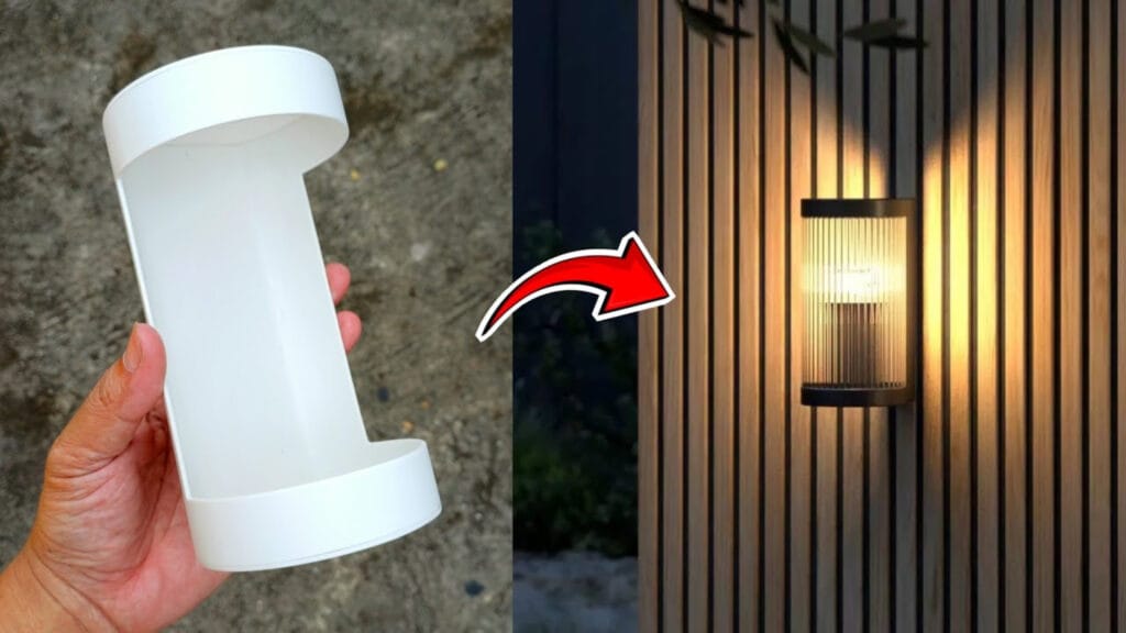 ایده خلاقانه برای ساخت چراغ دیواری زیبا از جنس لوله پی وی سی در خانه