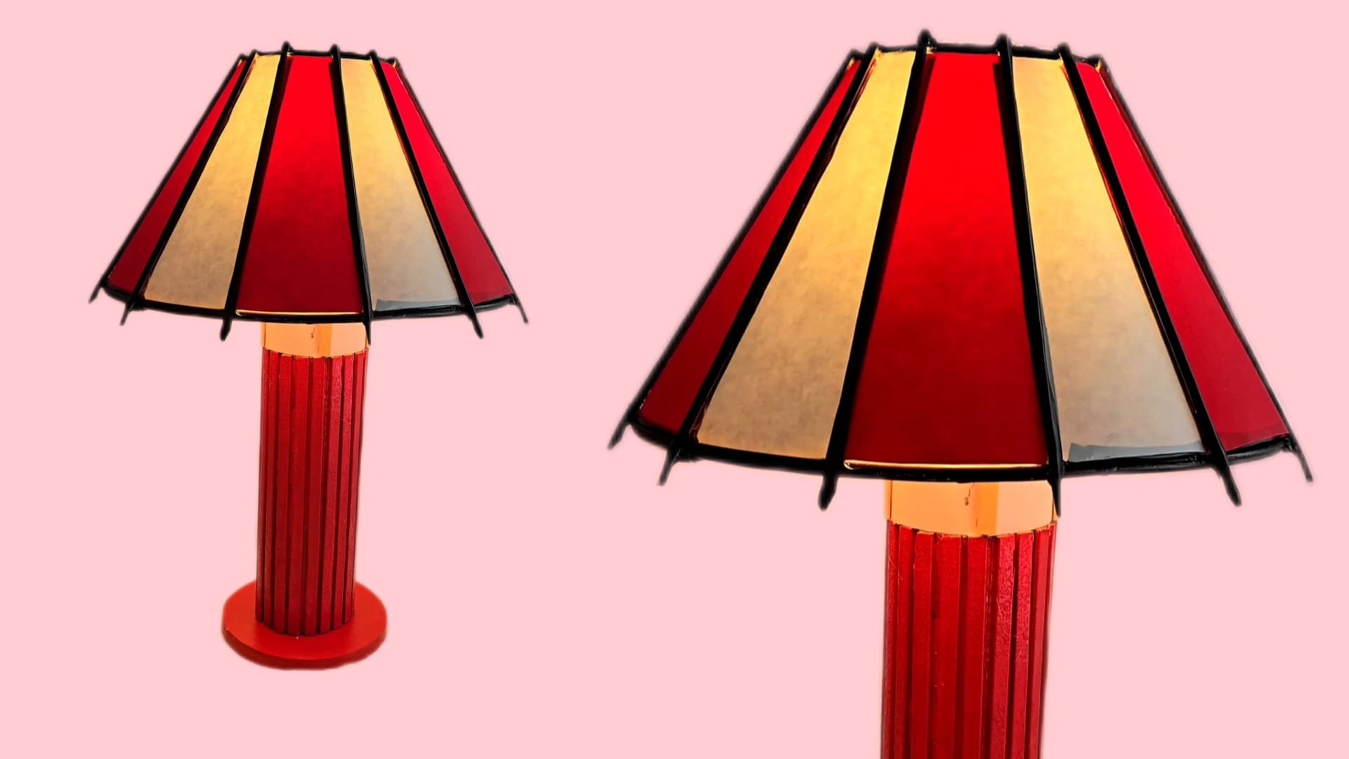 آموزش ساخت کاردستی آباژور رومیزی زیبا مقوایی