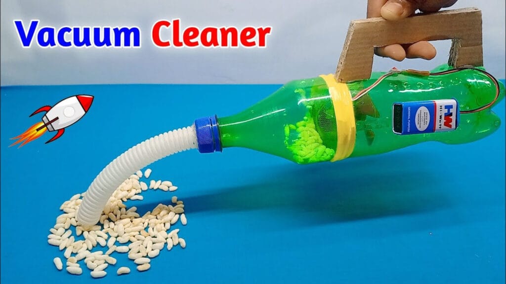 آموزش ساخت کاردستی جارو برقی دستی با بطری نوشابه بازیافتی