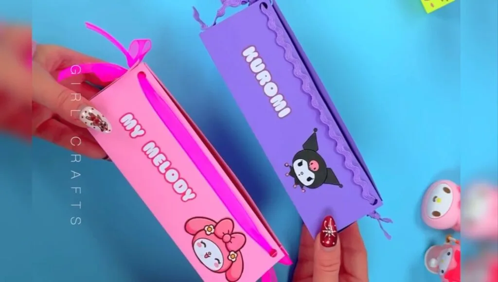 ایده خلاقانه برای ساخت کاردستی جامدادی فانتزی کرومی و ملودی با کاغذ رنگی