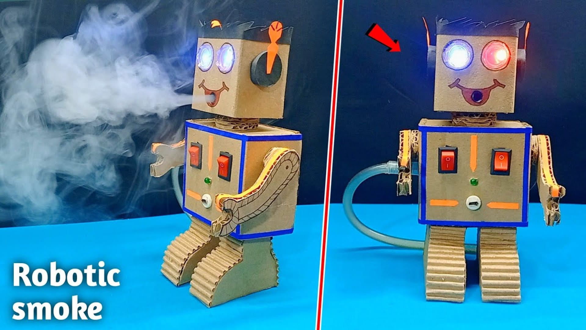 آموزش ساخت کاردستی خلاقانه ربات دودزا با مقوا یا کارتن بازیافتی