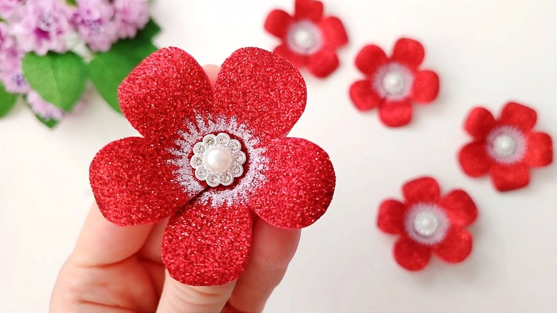 ایده خلاقانه برای ساخت کاردستی ساده و تزیینی گل زیبا با فوم