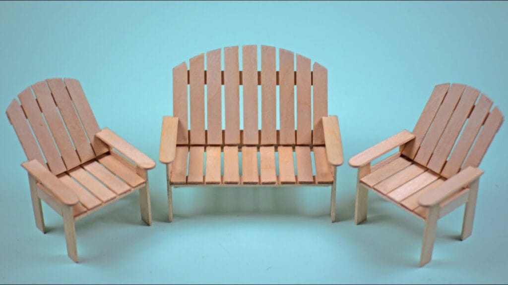 آموزش ساخت کاردستی فرنیچر مینیاتوری با چوب بستنی ساده، ساخت میز و صندلی با چوب بستنی