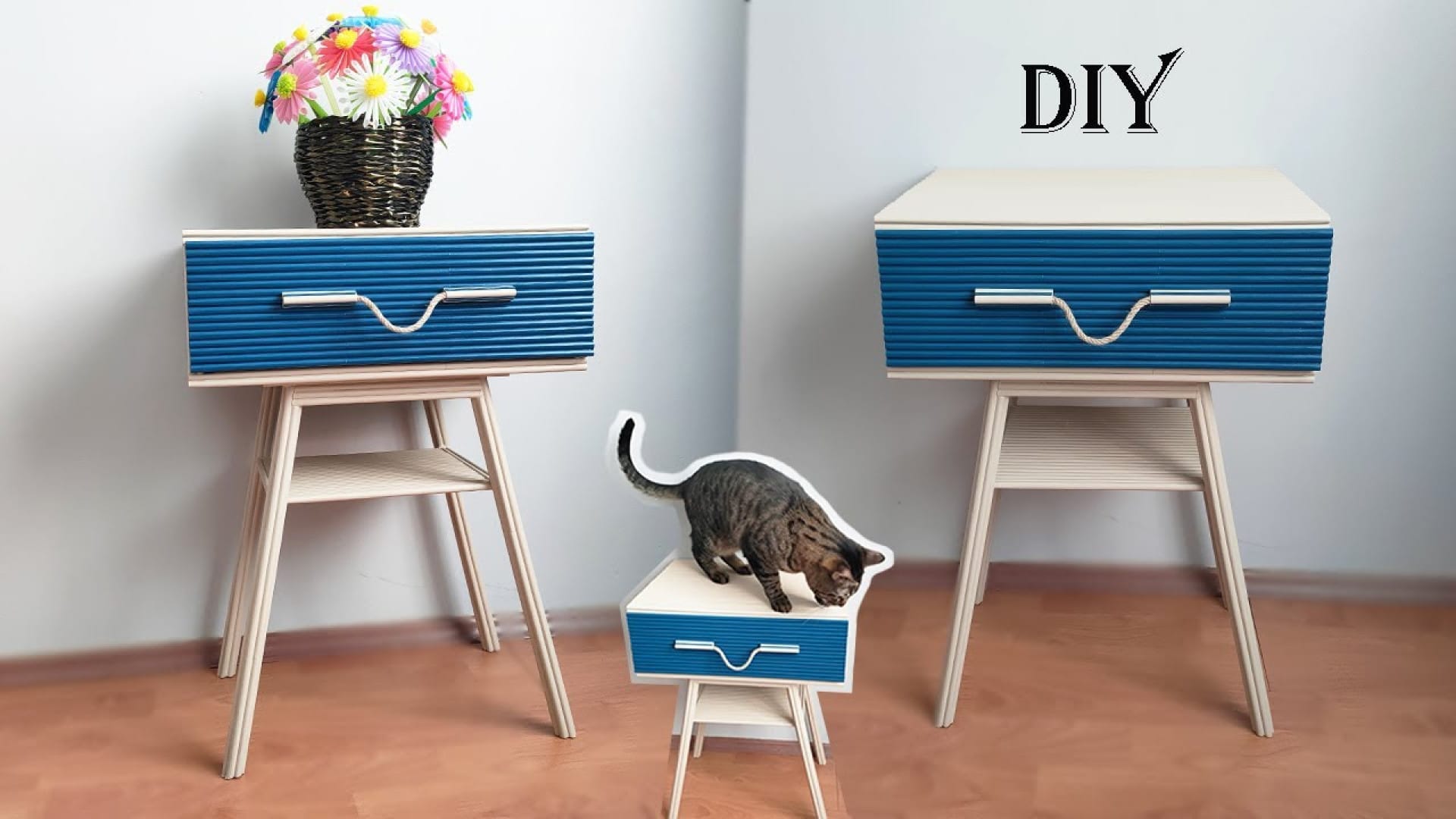 ایده جدید و خلاقانه برای ساخت میز دکوری زیبا و کشودار با استفاده از کاغذ بازیافتی در خانه