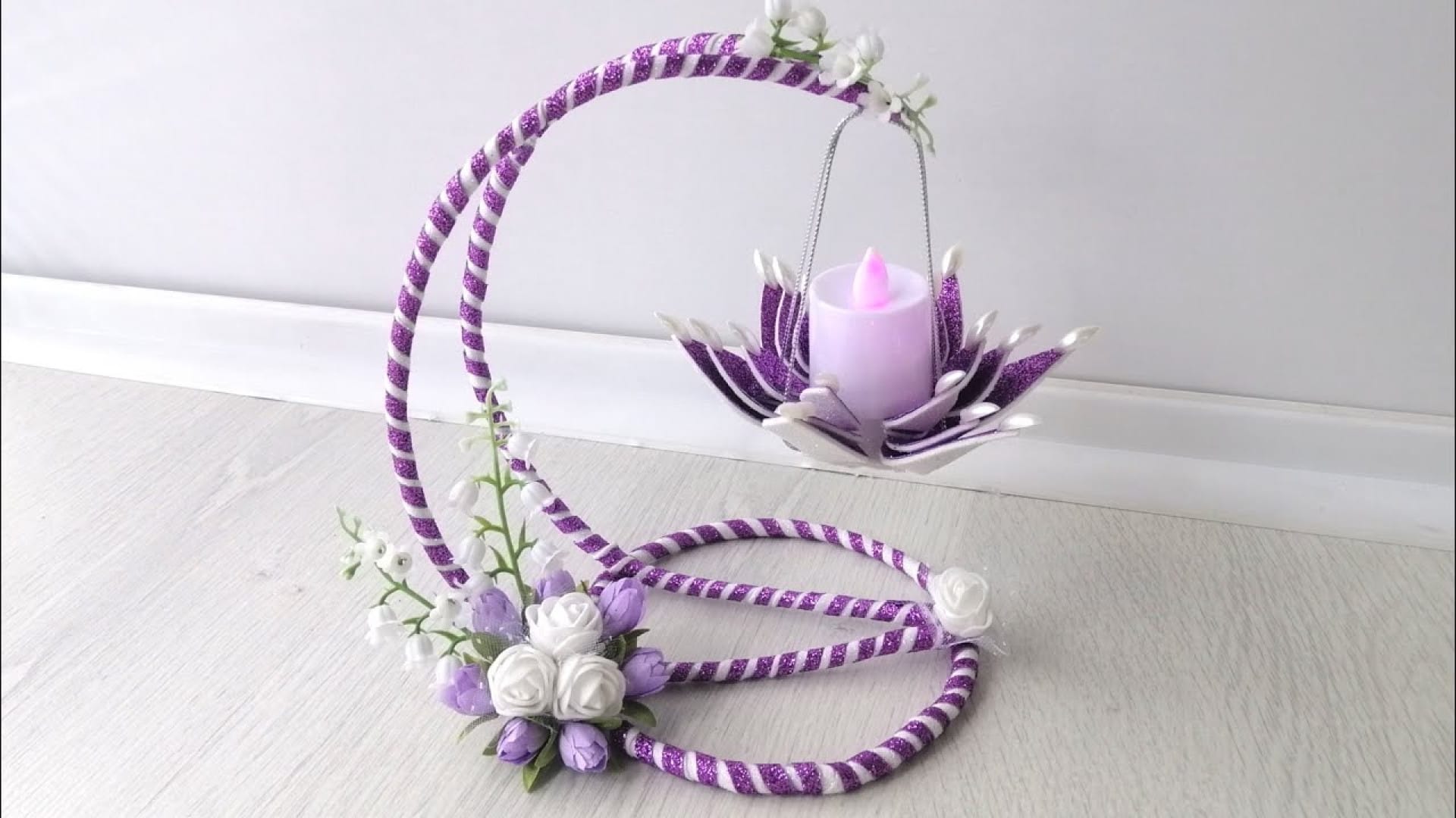 آموزش ساخت جاشمعی زیبا و خلاقانه با فوم و سیم در خانه