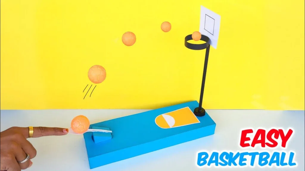 آموزش ساخت کاردستی خلاقانه اسباب بازی بسکتبال رومیزی زیبا و خلاقانه برای سرگرمی کودک