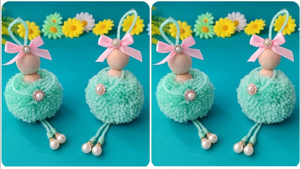 آموزش مرحله به مرحله ساخت کاردستی آویز کیف دخترانه کیوت و فانتزی با کاموا