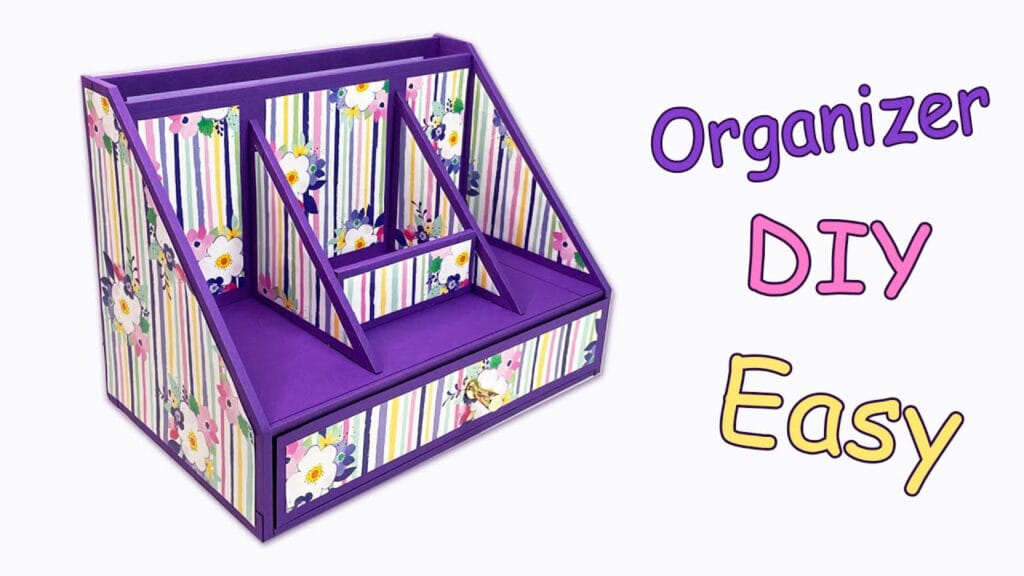 آموزش ساخت کاردستی جعبه نظم دهنده رومیزی مخصوص لوازم تحریر با مقوا