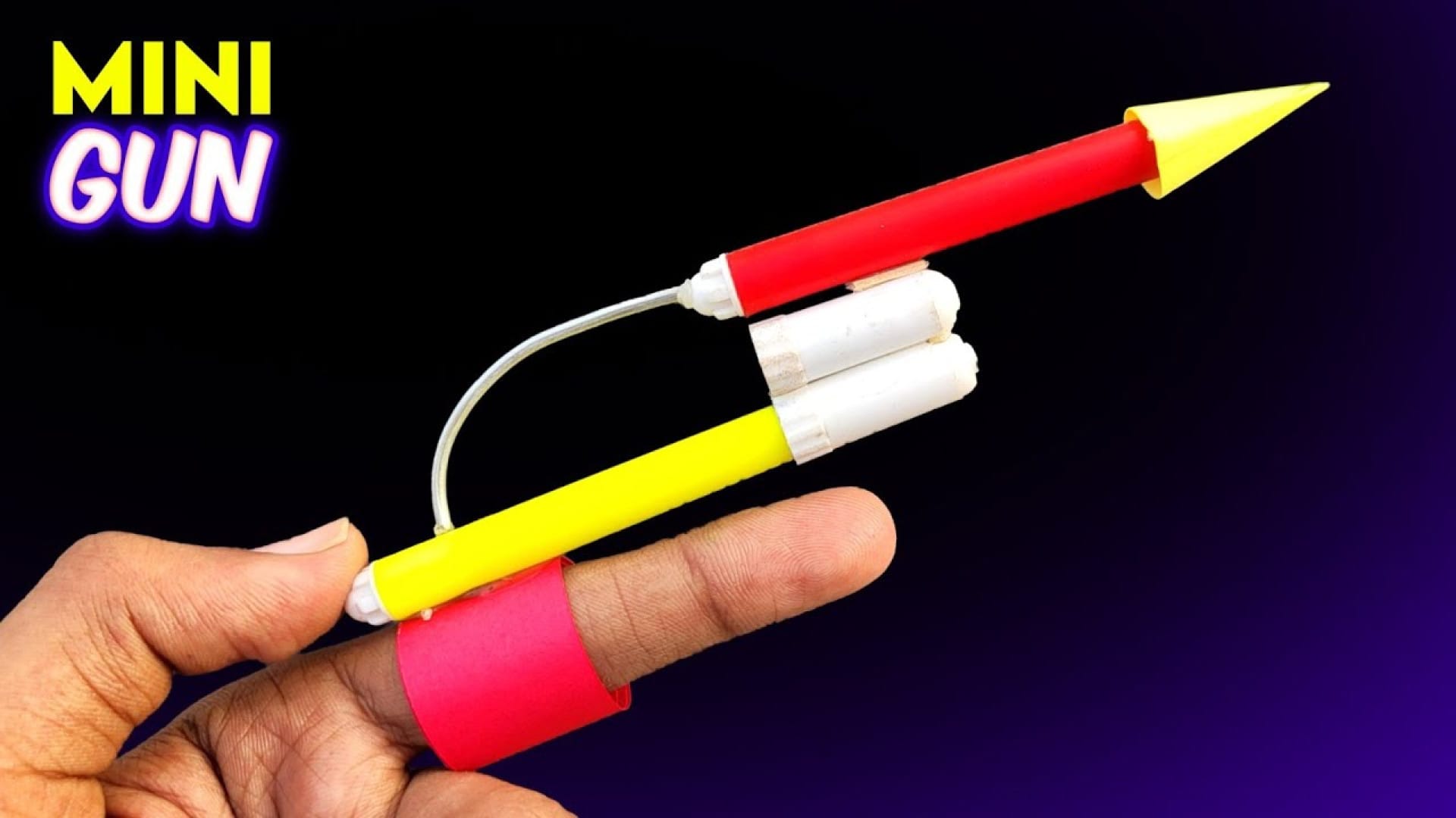 آموزش ساخت کاردستی تفنگ بند انگشتی با لوازم ساده