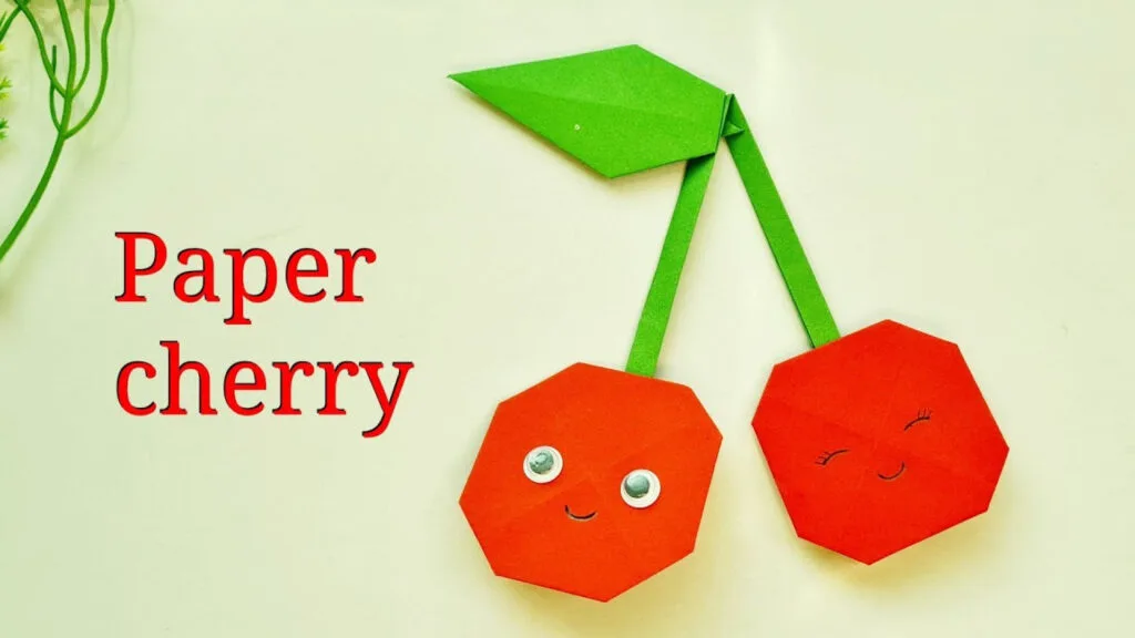 آموزش یک ایده خلاقانه برای ساخت کاردستی ساده آلبالو با کاغذ رنگی در خانه