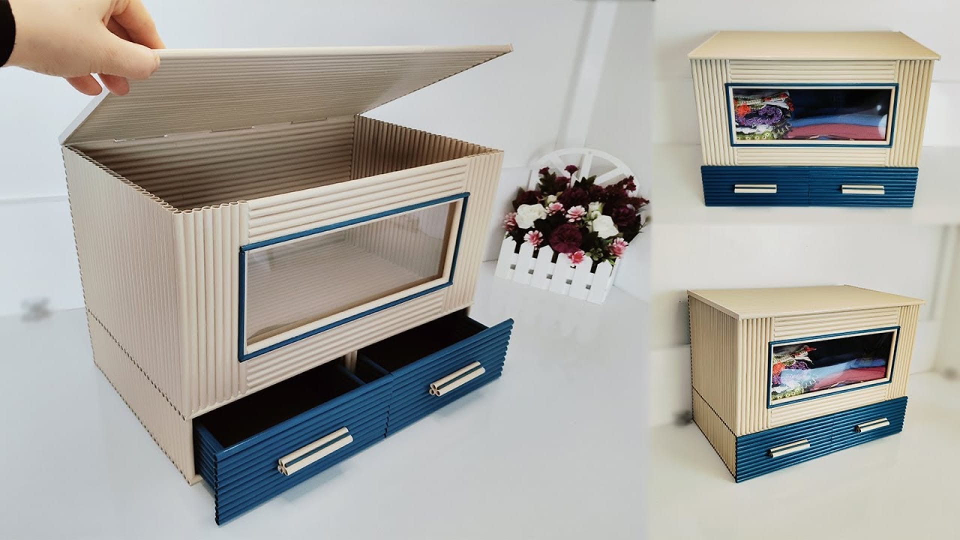 آموزش ساخت کاردستی نظم دهنده لباس رومیزی با کاغذ در خانه