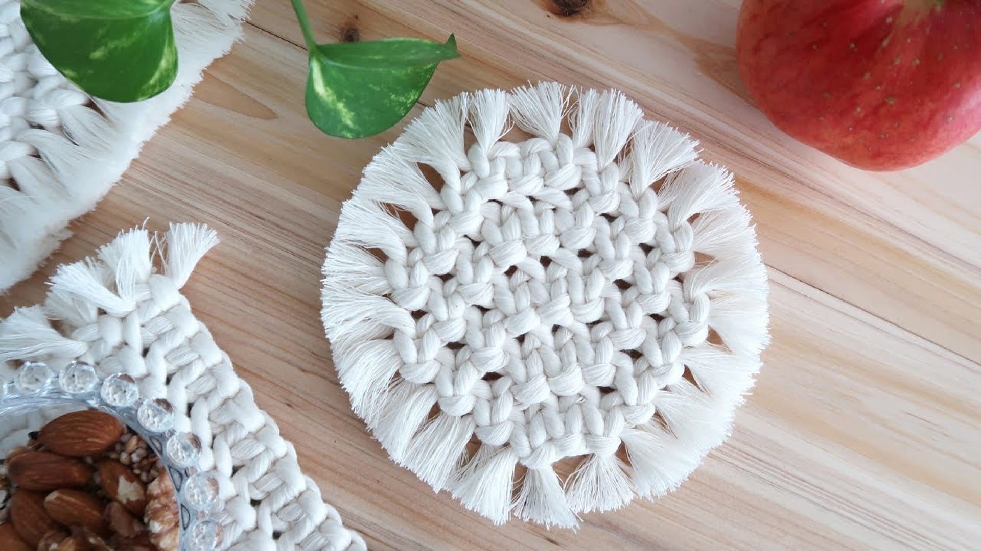 آموزش بافت زیر لیوانی مکرومه زیبا مدل گرد در خانه