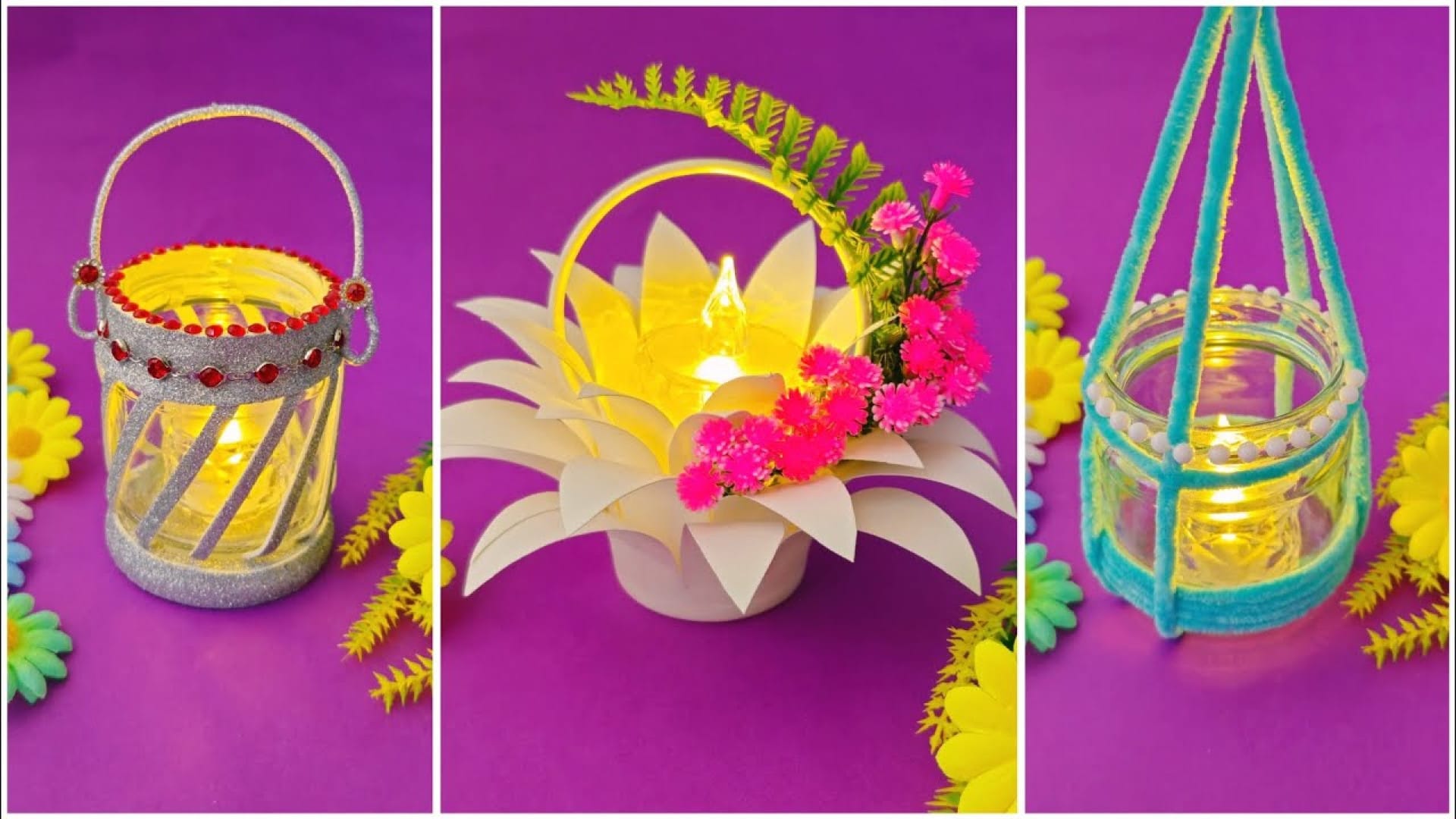 آموزش گام به گام ساخت ۳ مدل جاشمعی کیوت با فوم و شیشه رب گوجه