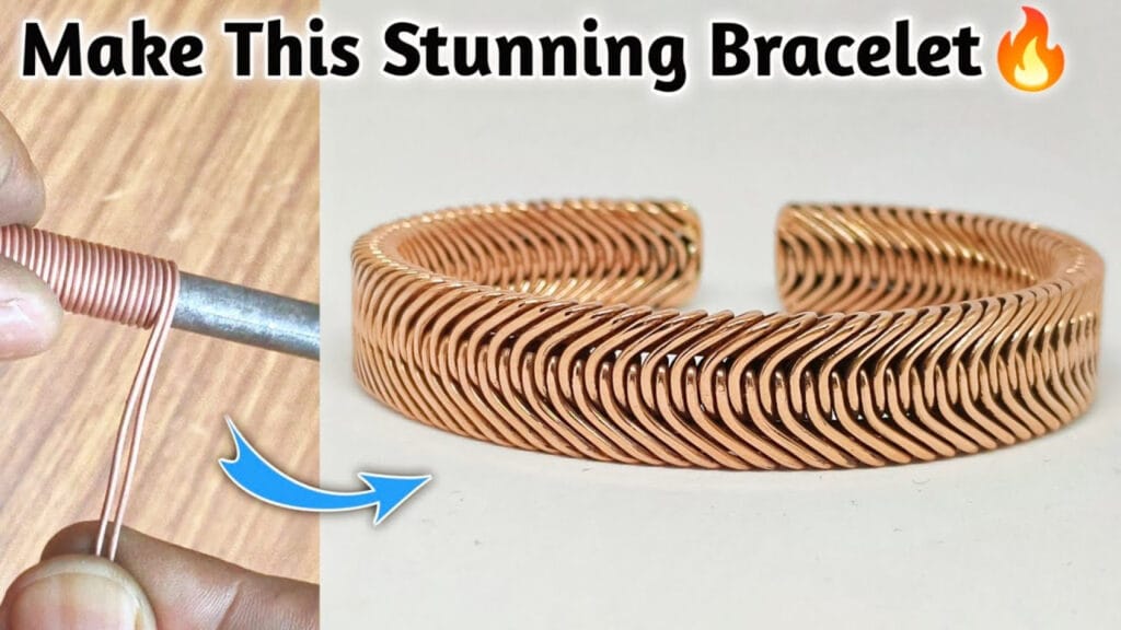 آموزش ویدیویی ساخت دستبند با سیم مسی در خانه