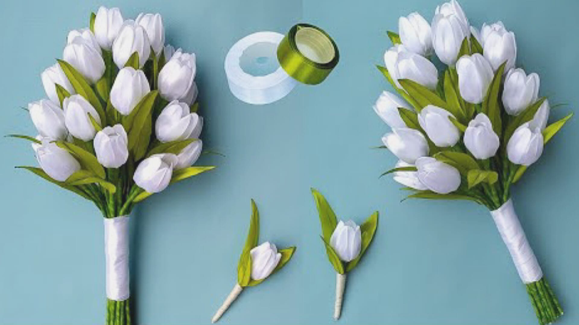 آموزش رایگان اما پولساز ساخت دسته گل عروس با روبان ساتن در خانه