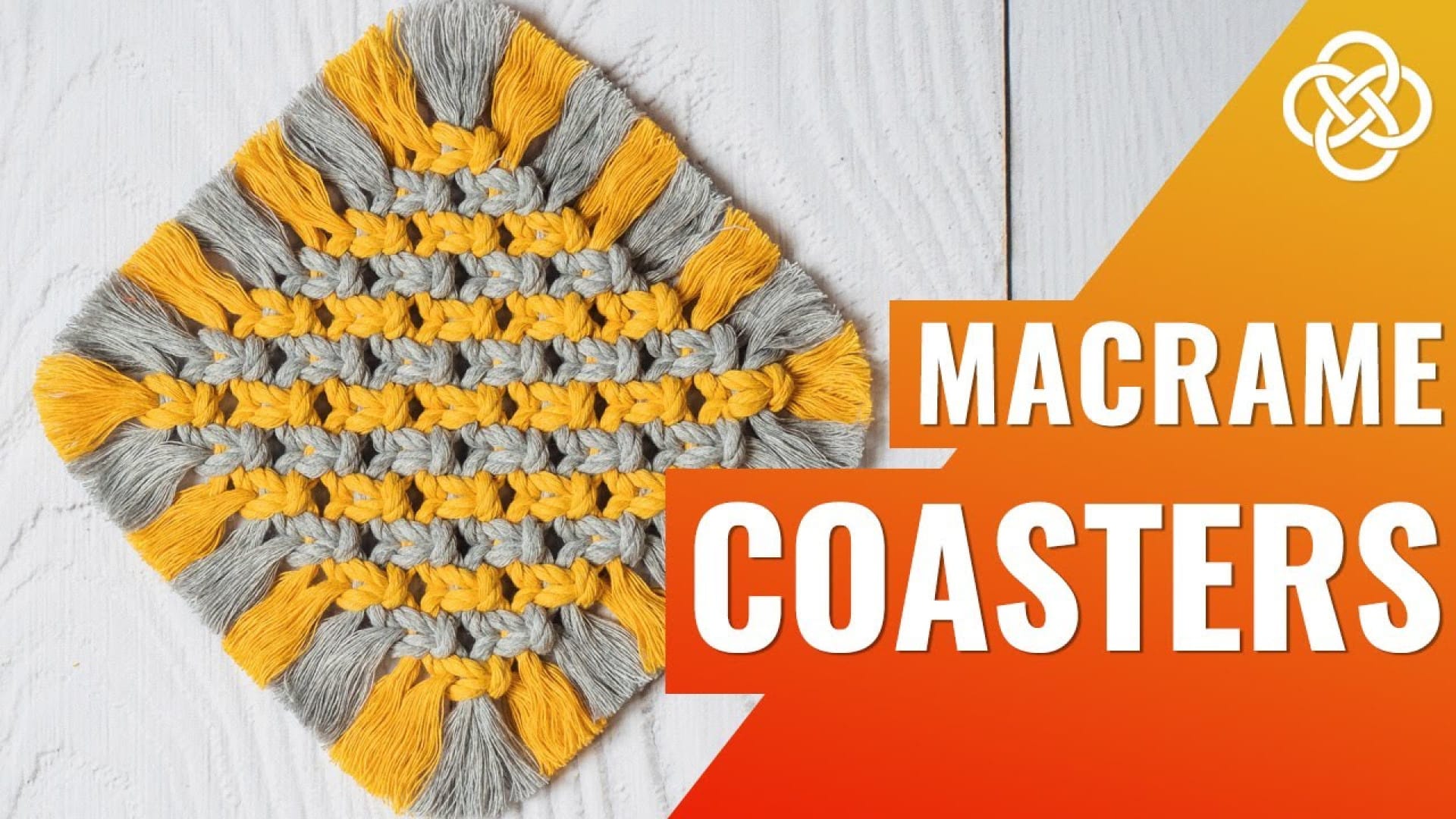 آموزش بافت زیر لیوانی مکرومه مربعی با 2 رنگ نخ