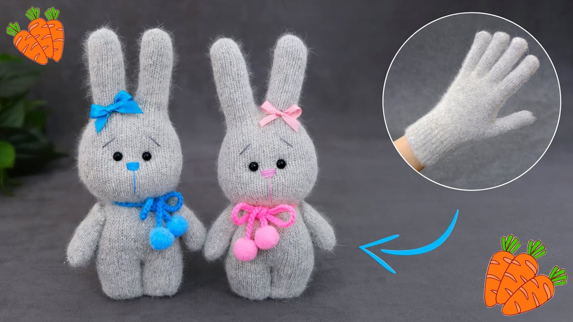 فیلم آموزش ساخت عروسک خرگوش با دستکش کاموایی در خانه