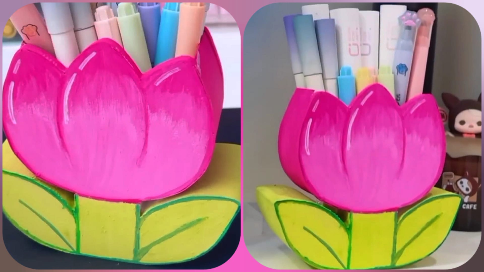 آموزش ساخت کاردستی جامدادی رومیزی با مقوا در خانه