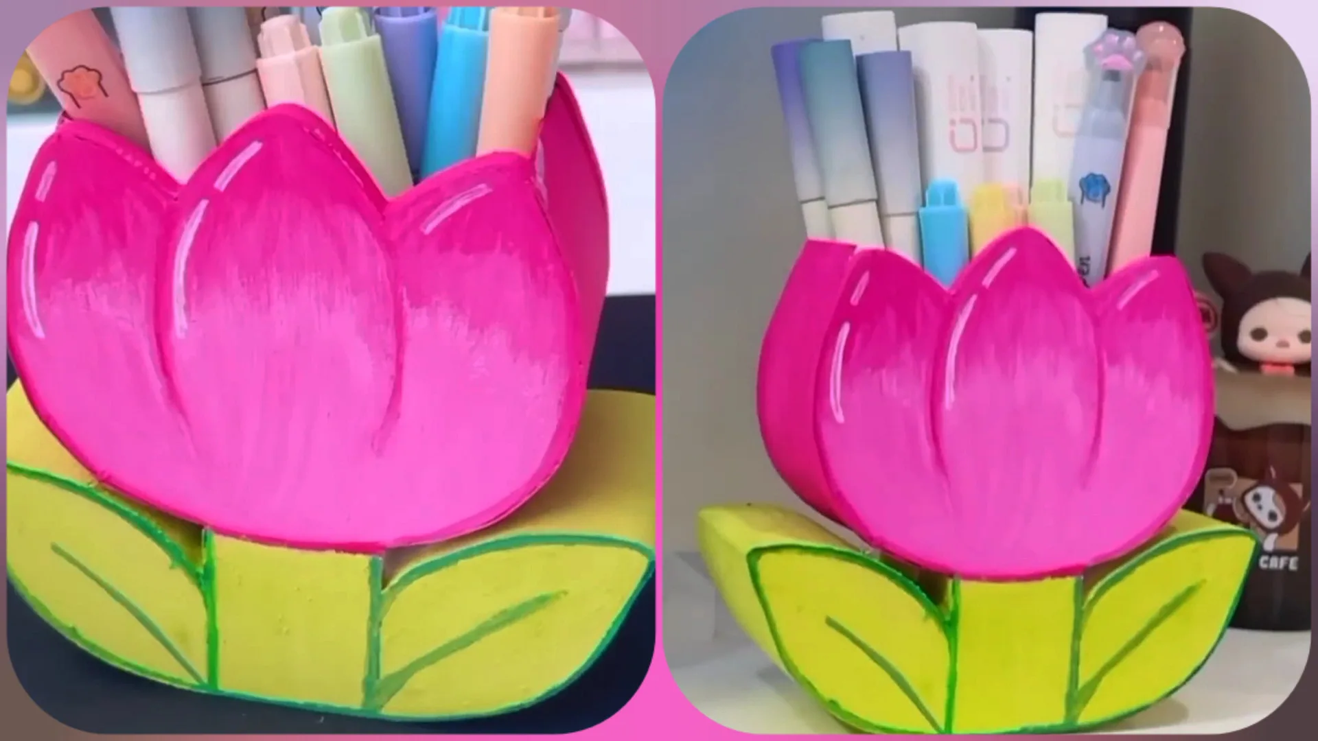 آموزش ساخت کاردستی جامدادی رومیزی با مقوا در خانه