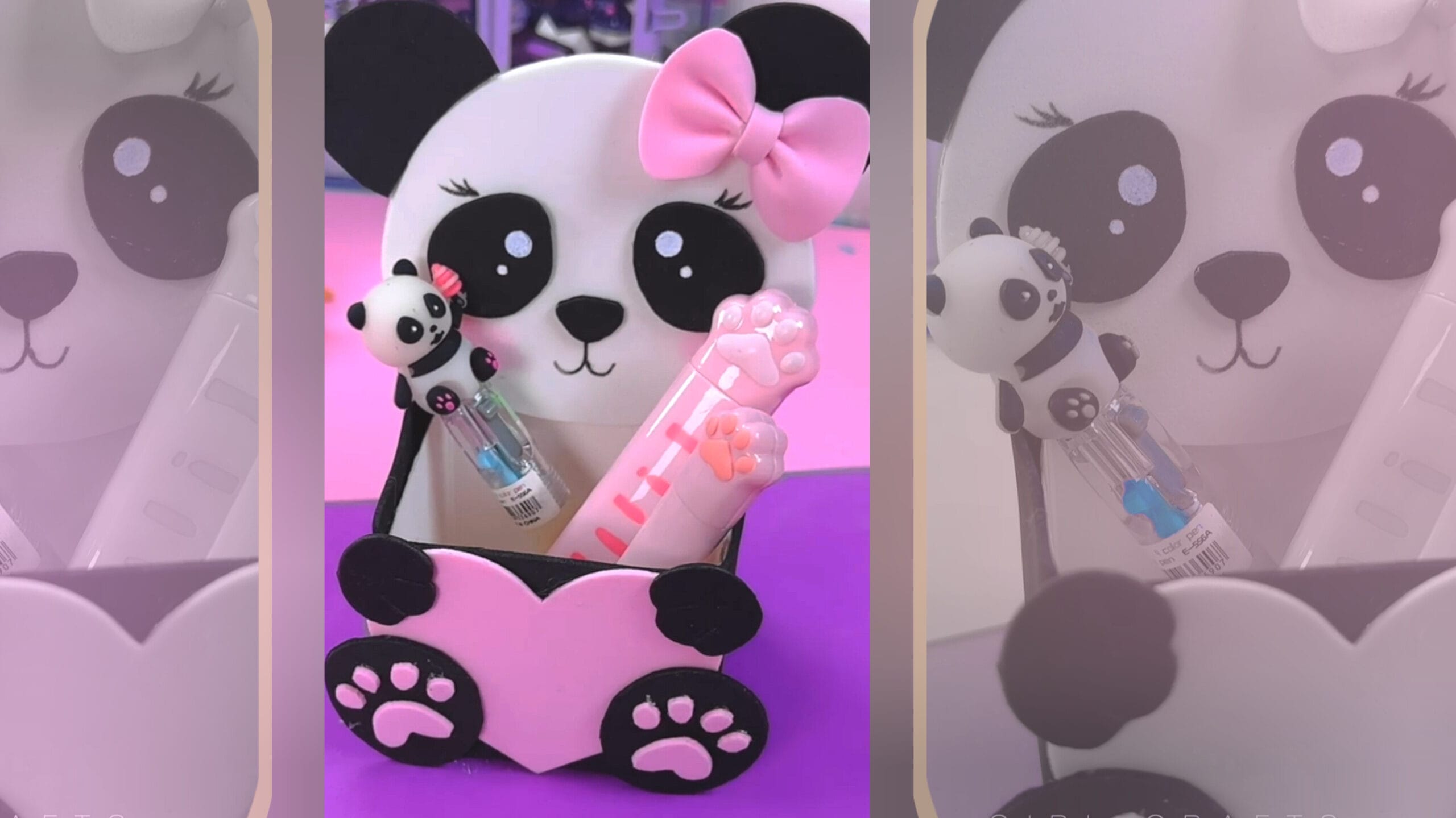 آموزش ساخت کاردستی جامدادی پاندا با فوم کاردستی