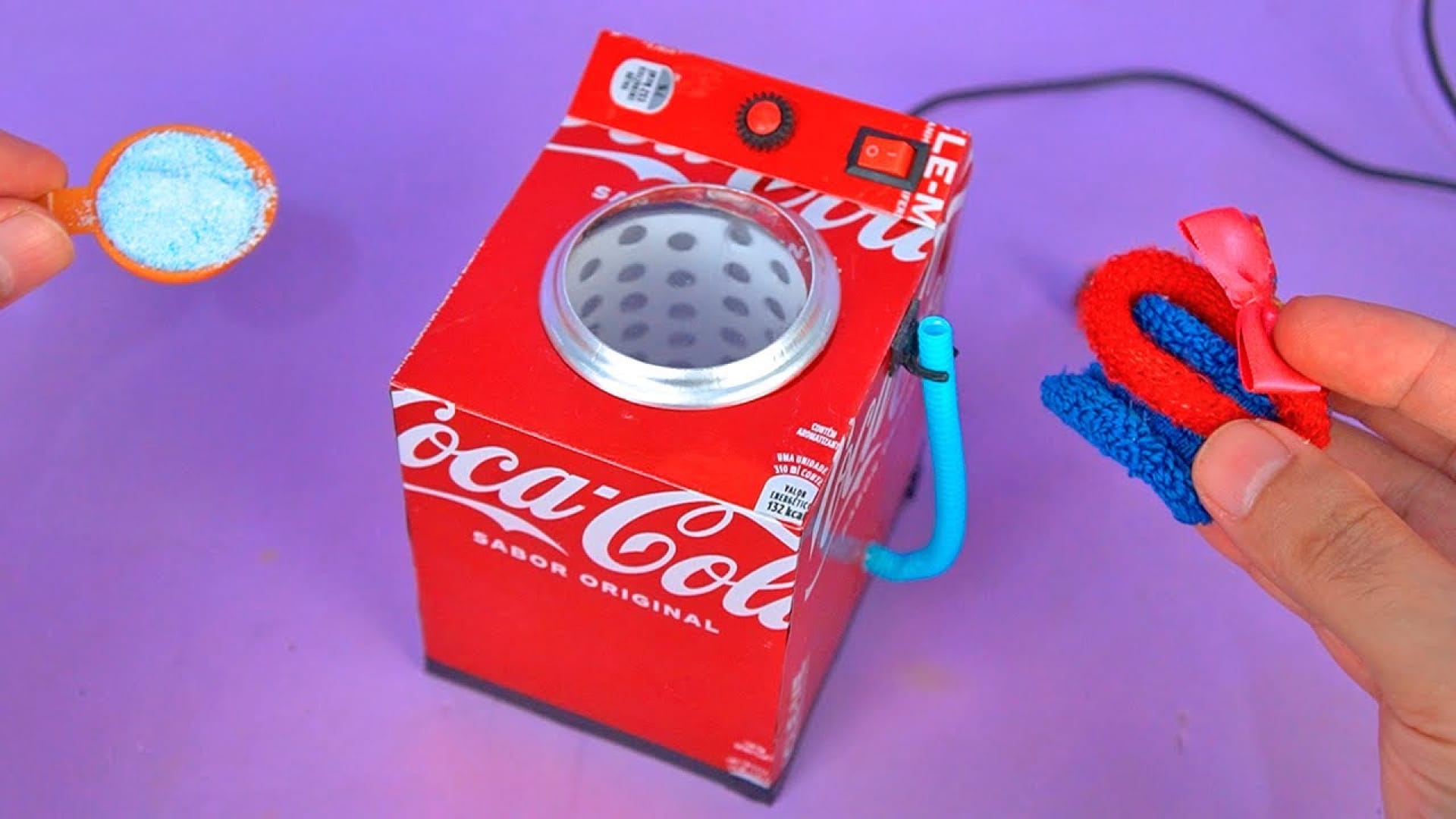 آموزش ساخت کاردستی ماشین لباس شویی با قوطی نوشابه بازیافتی