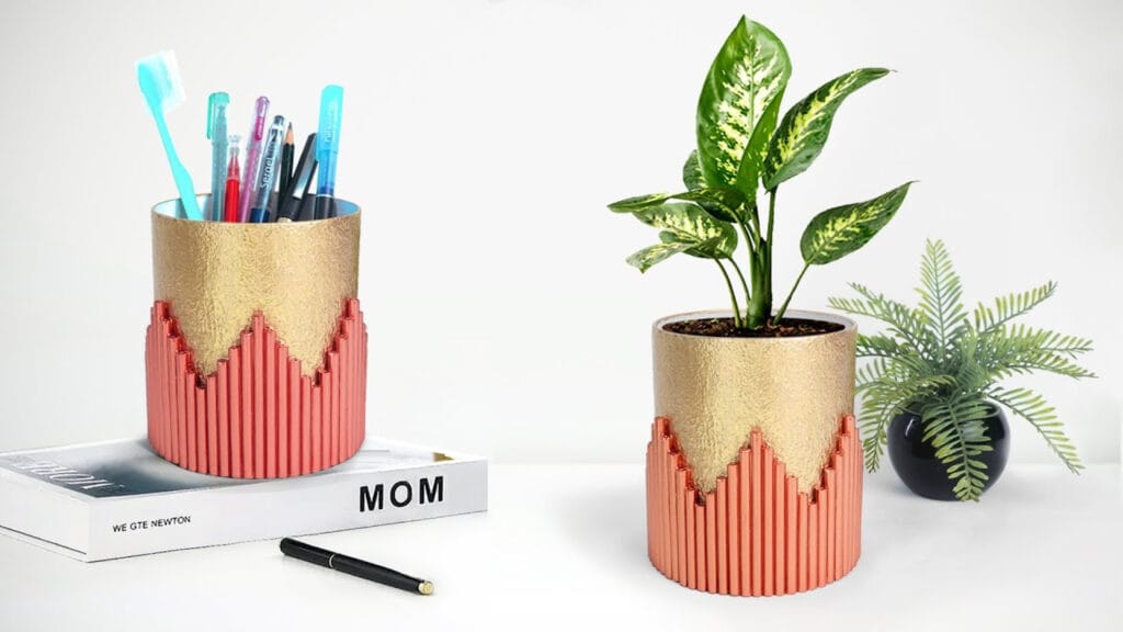 آموزش ساخت گلدان با وسایل دور ریختنی در خانه