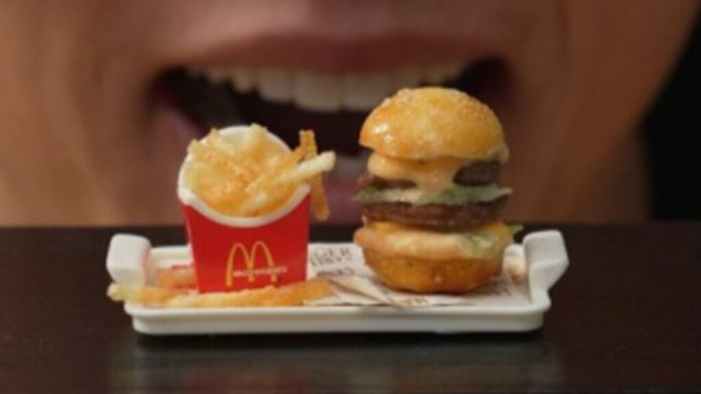 آموزش طرز تهیه همبرگر مک دونالد مینیاتوری، فیلم لذت آشپزی مینیاتوری