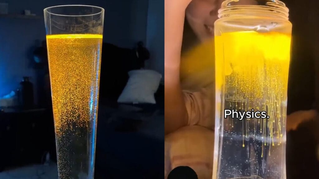 آزمایش علمی آب درخشان با ویتامین ب ۲