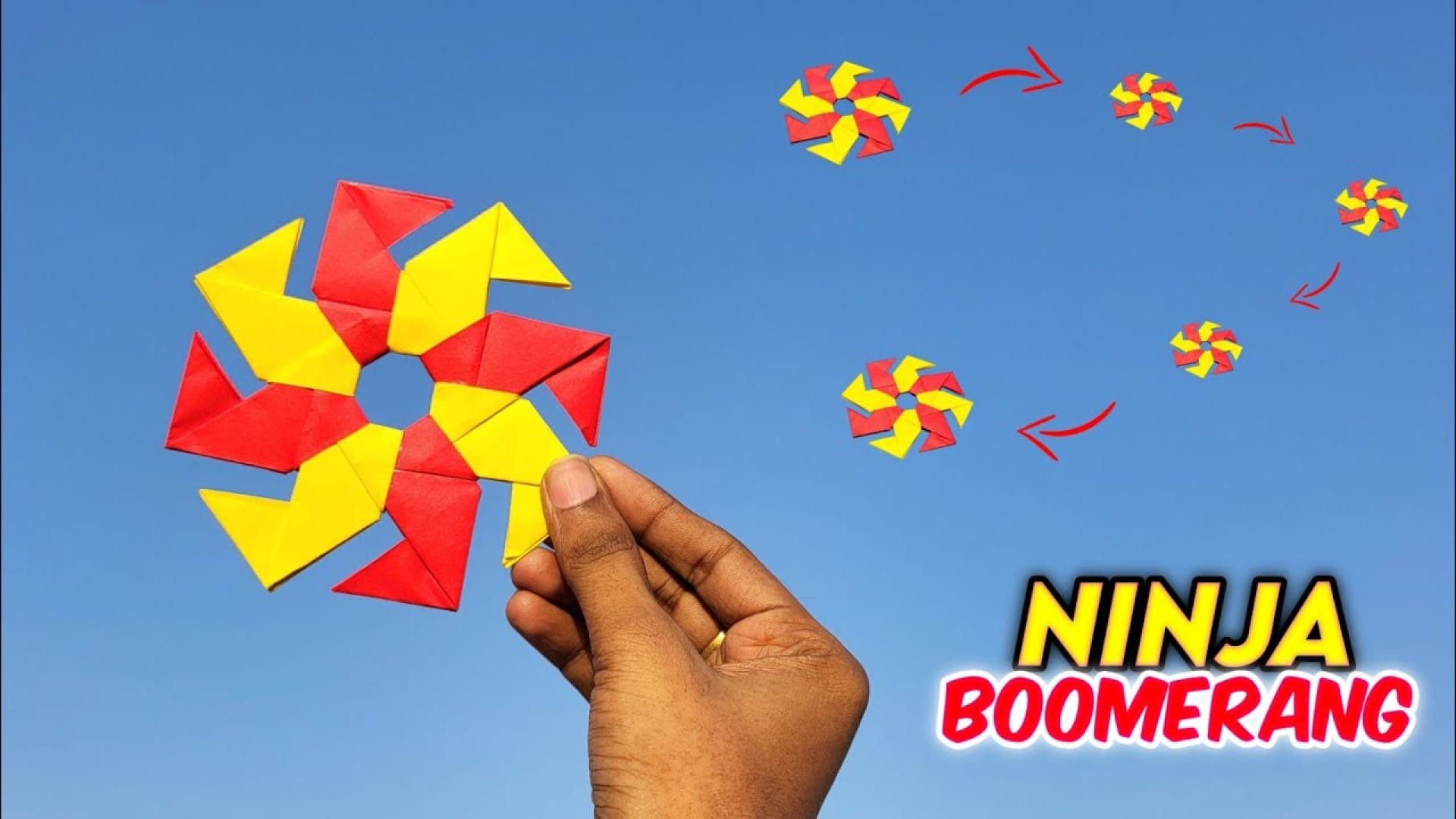 آموزش ساده ترین روش ساخت کاردستی بومرنگ با کاغذ رنگی